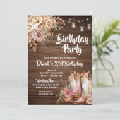 Rustige landenboeken Cowgirl Floral Birthday Kaart (Staand voorkant)