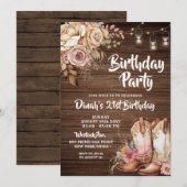 Rustige landenboeken Cowgirl Floral Birthday Kaart (Voorkant / Achterkant)