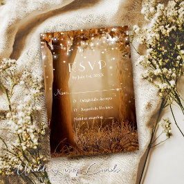 Rustige landenboom RSVP-kaart met tekenreekslampje RSVP Kaartje