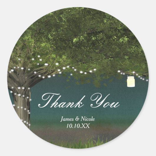 Rustige landenboom - strandlights Wedding Sticker (Voorkant)