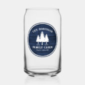 Rustige landengezinscabine Trees Blue Wood Print Blikvorm Glas (Voorkant)