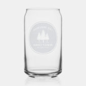 Rustige landengezinscabine Trees Blue Wood Print Blikvorm Glas (Achterkant)