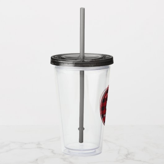 Rustige landengezinskool rode buffels acryl drinkbeker (Rechts)