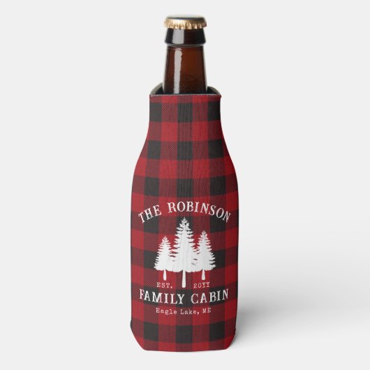 Rustige landengezinskool rode buffels flesjeskoeler (Fles Voorkant)