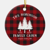 Rustige landengezinskool rode buffels keramisch ornament (Voorkant)