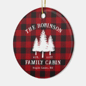 Rustige landengezinskool rode buffels keramisch ornament (Links)