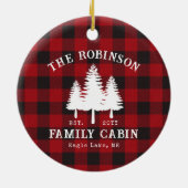 Rustige landengezinskool rode buffels keramisch ornament (Achterkant)