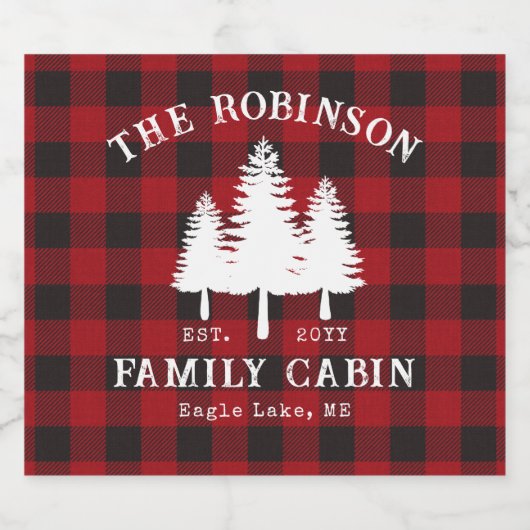 Rustige landengezinskool rode buffels likeurfles etiket (Enkel label)