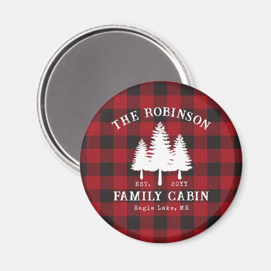 Rustige landengezinskool rode buffels magneet (Voorkant / Achterkant)