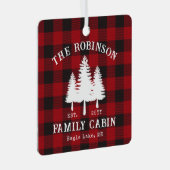 Rustige landengezinskool rode buffels metalen ornament (Voorkant Rechts)