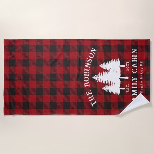 Rustige landengezinskool rode buffels strandlaken (Voorkant)