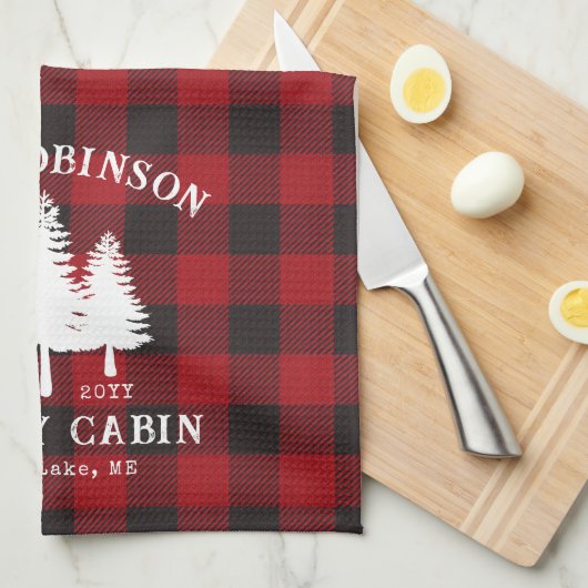 Rustige landengezinskool rode buffels theedoek (Quarter Fold)