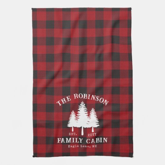 Rustige landengezinskool rode buffels theedoek (Verticaal)