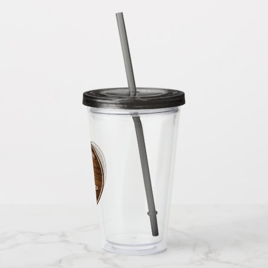 Rustige landengroep Cabin Trees Wood Plank Afdrukk Acryl Drinkbeker (Links)