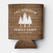 Rustige landengroep Cabin Trees Wood Plank Afdrukk Blikjeskoeler (Voorkant)