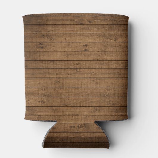 Rustige landengroep Cabin Trees Wood Plank Afdrukk Blikjeskoeler (Achterkant)