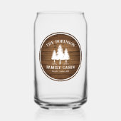 Rustige landengroep Cabin Trees Wood Plank Afdrukk Blikvorm Glas (Voorkant)