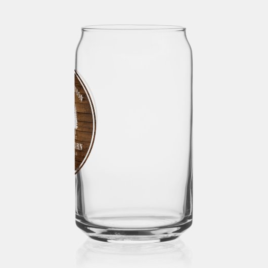 Rustige landengroep Cabin Trees Wood Plank Afdrukk Blikvorm Glas (Links)