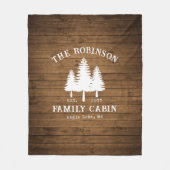 Rustige landengroep Cabin Trees Wood Plank Afdrukk Fleece Deken (Voorkant)