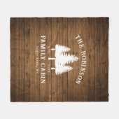 Rustige landengroep Cabin Trees Wood Plank Afdrukk Fleece Deken (Voorkant (Horizontaal))