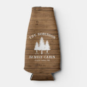 Rustige landengroep Cabin Trees Wood Plank Afdrukk Flesjeskoeler (Voorkant)