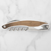 Rustige landengroep Cabin Trees Wood Plank Afdrukk Kurkentrekker (Achterkant)