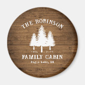 Rustige landengroep Cabin Trees Wood Plank Afdrukk Magneet (Voorkant)