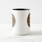 Rustige landengroep Cabin Trees Wood Plank Afdrukk Mok (Midden)