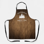 Rustige landengroep Cabin Trees Wood Plank Afdrukk Schort (Voorkant)