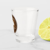 Rustige landengroep Cabin Trees Wood Plank Afdrukk Shot Glas (Rechts)