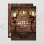 Rustige landenhout en lichte maden sparen datum aankondigingskaart (Voorkant / Achterkant)