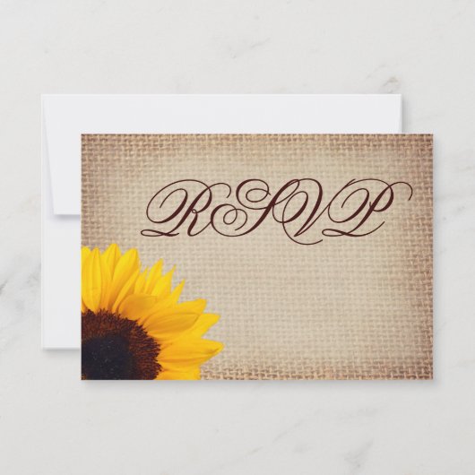 Rustige landenkaarten voor zonnebloemen rond het R RSVP Kaartje (Achterkant)