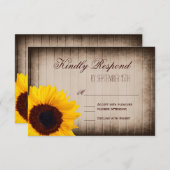 Rustige landenkaarten voor zonnebloempjes RSVP (Voorkant / Achterkant)