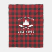 Rustige Landenmeer Boomboom Red Buffalo Pset Fleece Deken (Voorkant)