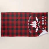 Rustige Landenmeer Boomboom Red Buffalo Pset Strandlaken (Voorkant)