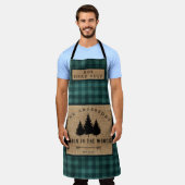 Rustige landennaam Cabin in Wood Hoofd Chef Schort (Gedragen)