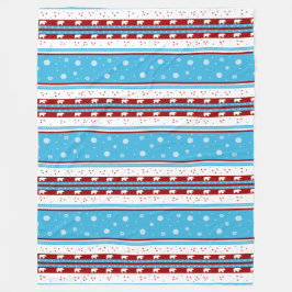 Rustige Landenwinter in Aqua Blue en Marsala Fleece Deken