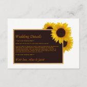 Rustige landenzonnebloemen - Detail van het huweli Informatiekaartje (Voorkant)