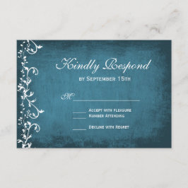 Rustige landenzwemmers Blue Wedding RSVP-kaarten RSVP Kaartje