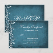 Rustige landenzwemmers Blue Wedding RSVP-kaarten RSVP Kaartje (Voorkant / Achterkant)