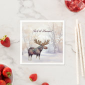 Rustige landgans in een Snowy Bossen kerst Servet (Insitu)