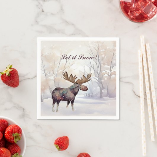 Rustige landgans in een Snowy Bossen kerst Servet (Insitu)