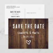 Rustige landhout bespaart de datum briefkaart (Voorkant / Achterkant)