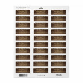 Rustige landhout en gele strijklichten etiket (Full Sheet)