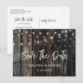 Rustige landhouten lucifers die de datum opslaan briefkaart (Voorkant / Achterkant)