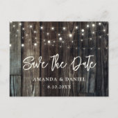 Rustige landhouten lucifers die de datum opslaan briefkaart (Voorkant)