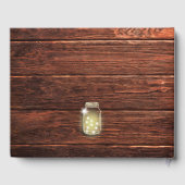 Rustige landhouten Mason Jar String Lights-boom Gastenboek (Achterkant)