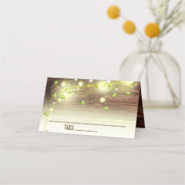 Rustige landhouten Mason Jar String Lights-boom Plaatskaartje