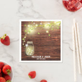 Rustige landhouten Mason Jar String Lights-boom Servet (Insitu)
