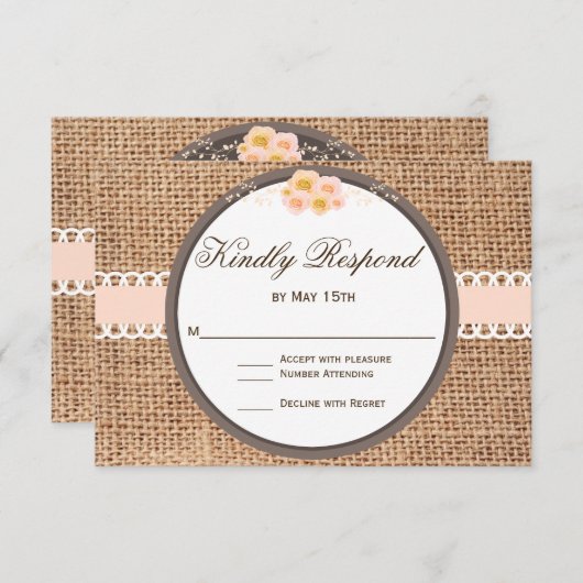 Rustige landkaarten voor blinde bruiloft RSVP (Voorkant / Achterkant)